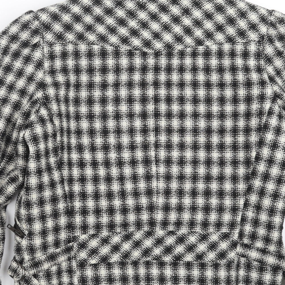 Topshop Womens Black Check  Jacket  Size 10
