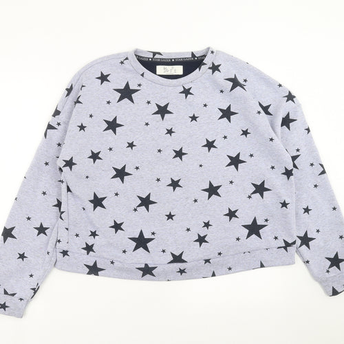 Love to Lounge Womens Blue   Pullover Sweatshirt Size M  - Loungewear Top, star pattern
