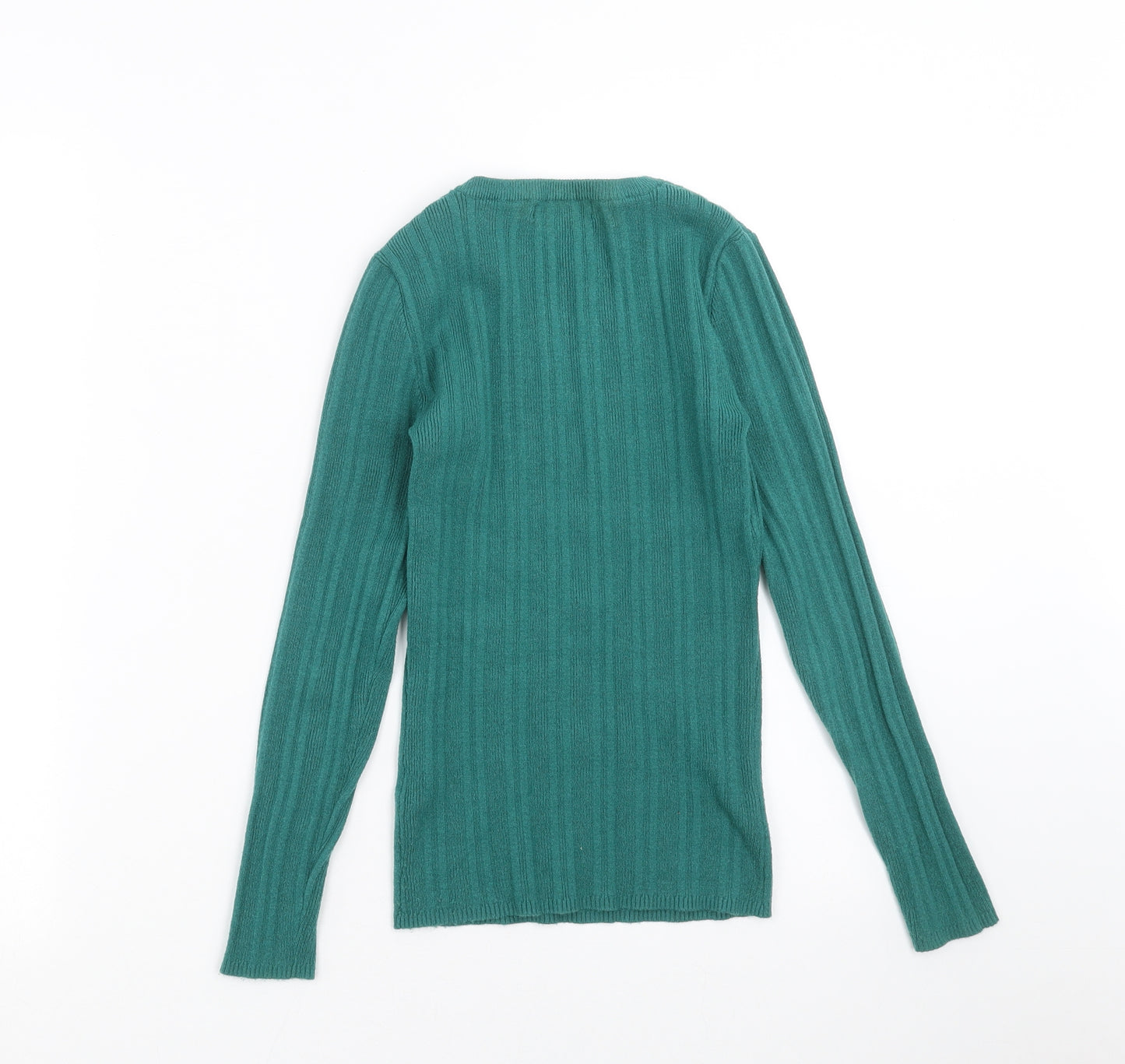 Primark Womens Green Striped Knit Pullover Jumper Size S