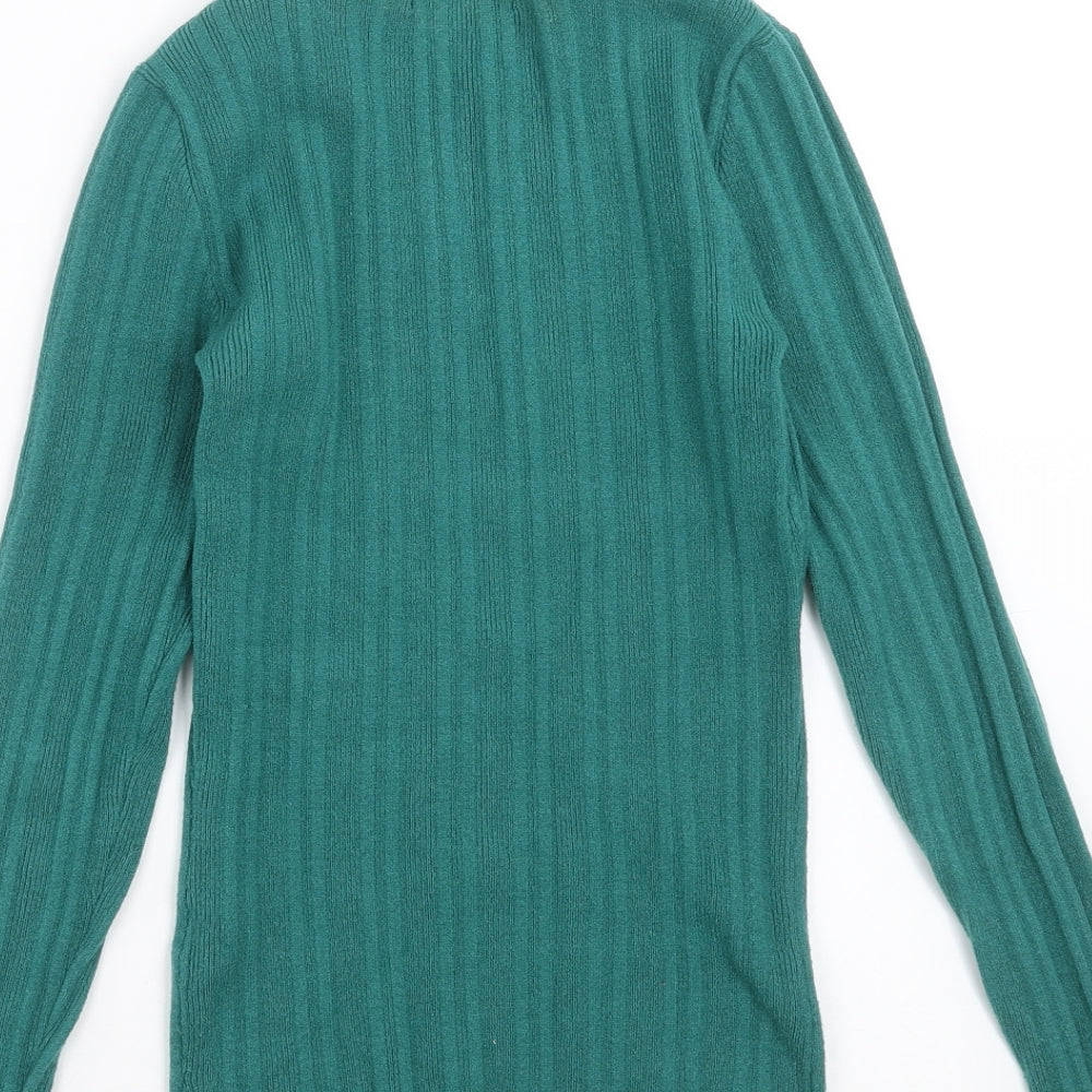 Primark Womens Green Striped Knit Pullover Jumper Size S