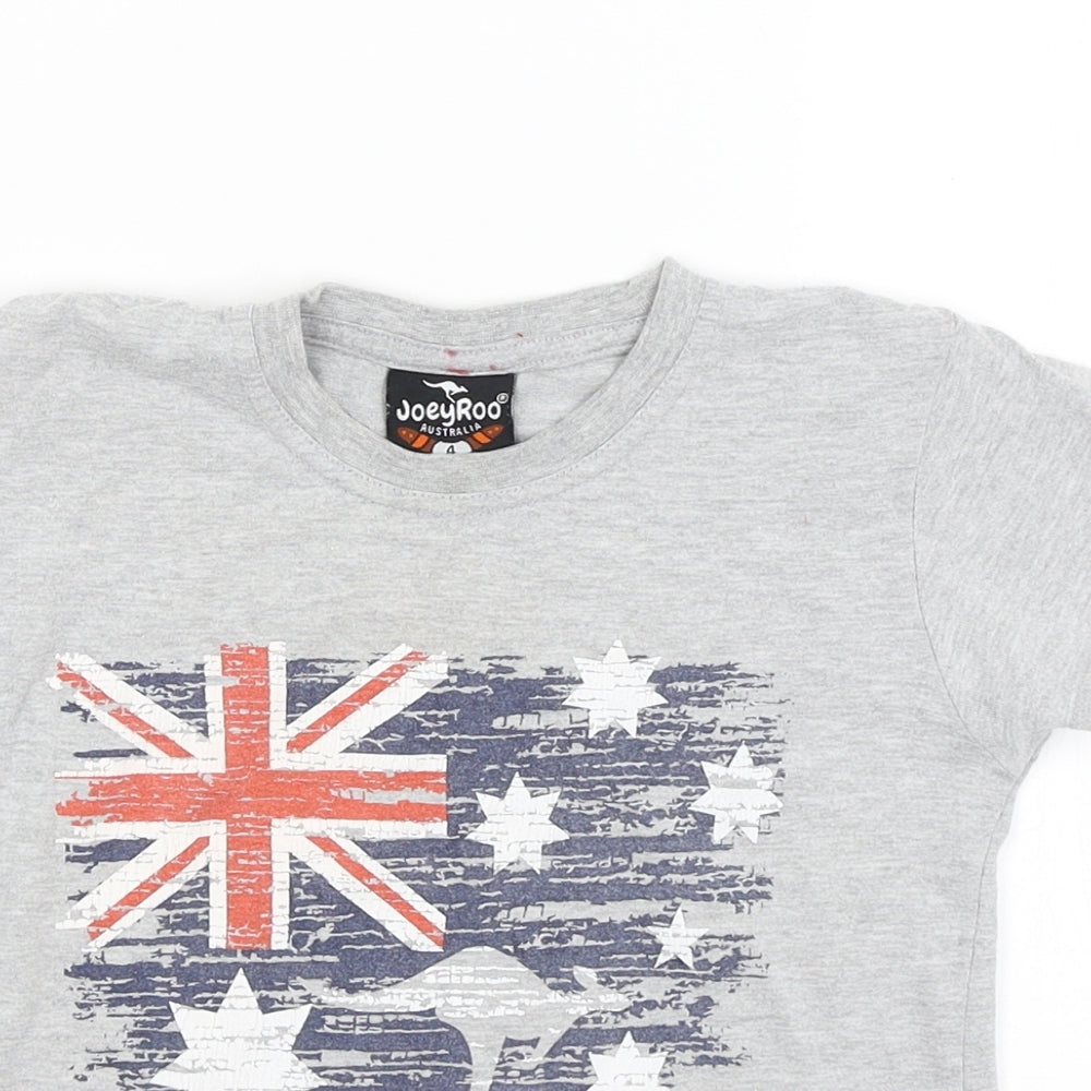 Joey Roo Boys Grey   Basic T-Shirt Size 3-4 Years  - Australia