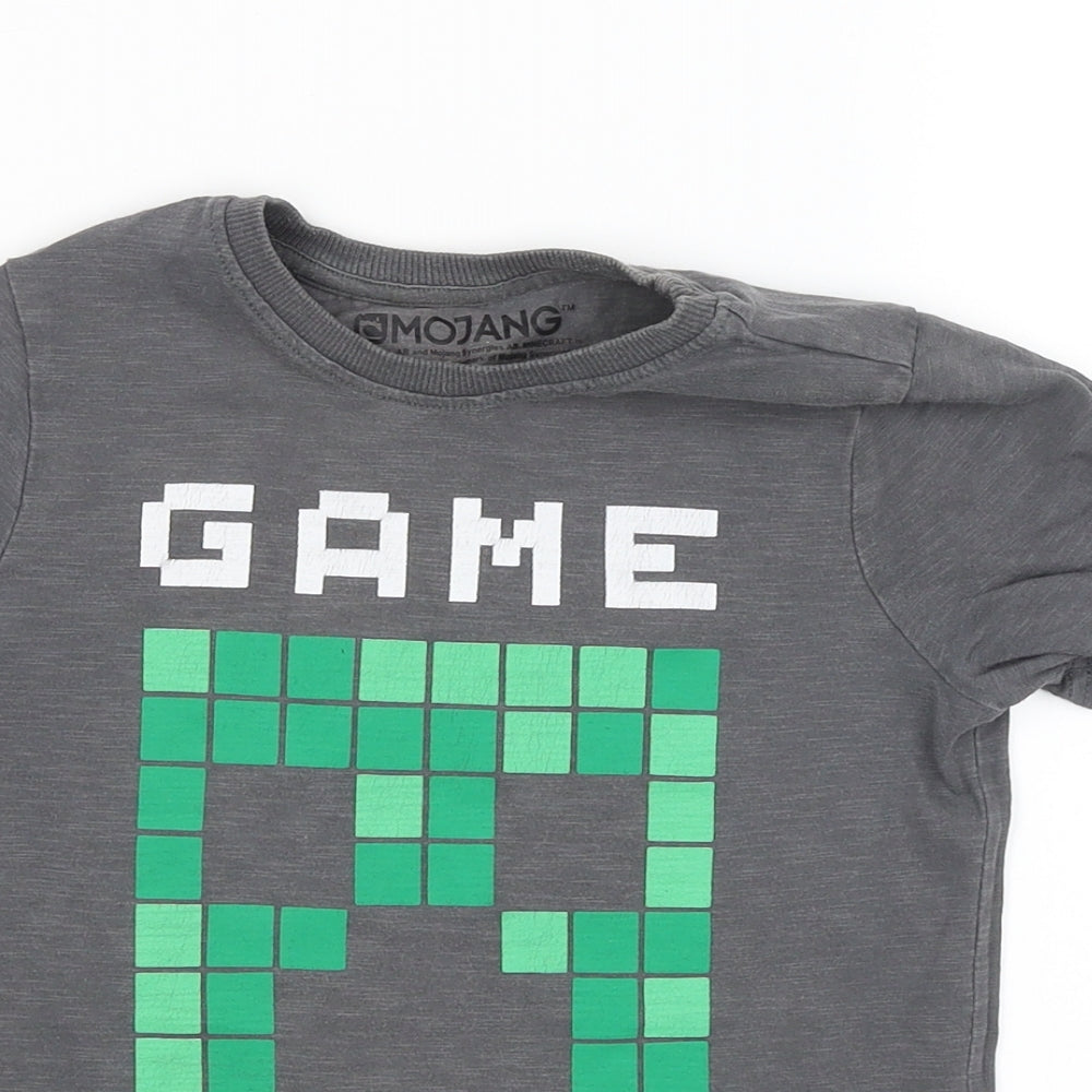 Mojang Boys Grey   Basic T-Shirt Size 5-6 Years  - Minecraft