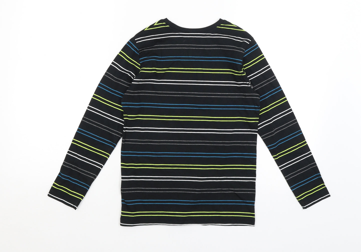 Primark Boys Black Striped  Basic T-Shirt Size 8-9 Years