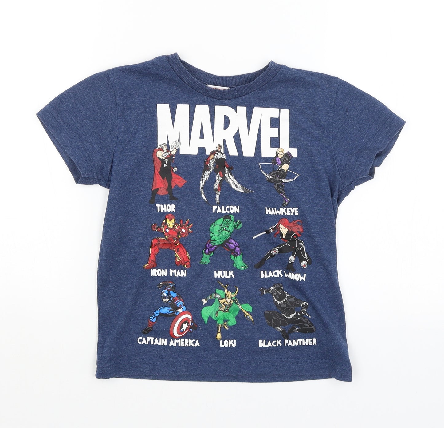 Marvel Boys Blue   Basic T-Shirt Size 7 Years  - Avengers