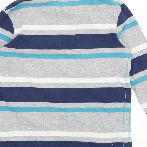 M&S Boys Grey Striped  Basic T-Shirt Size 11-12 Years