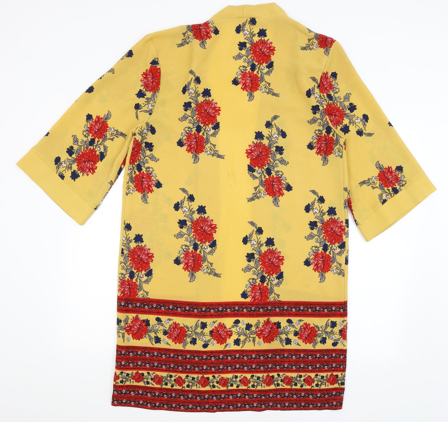 New Look Womens Yellow Floral  Cardigan Jumper Size M