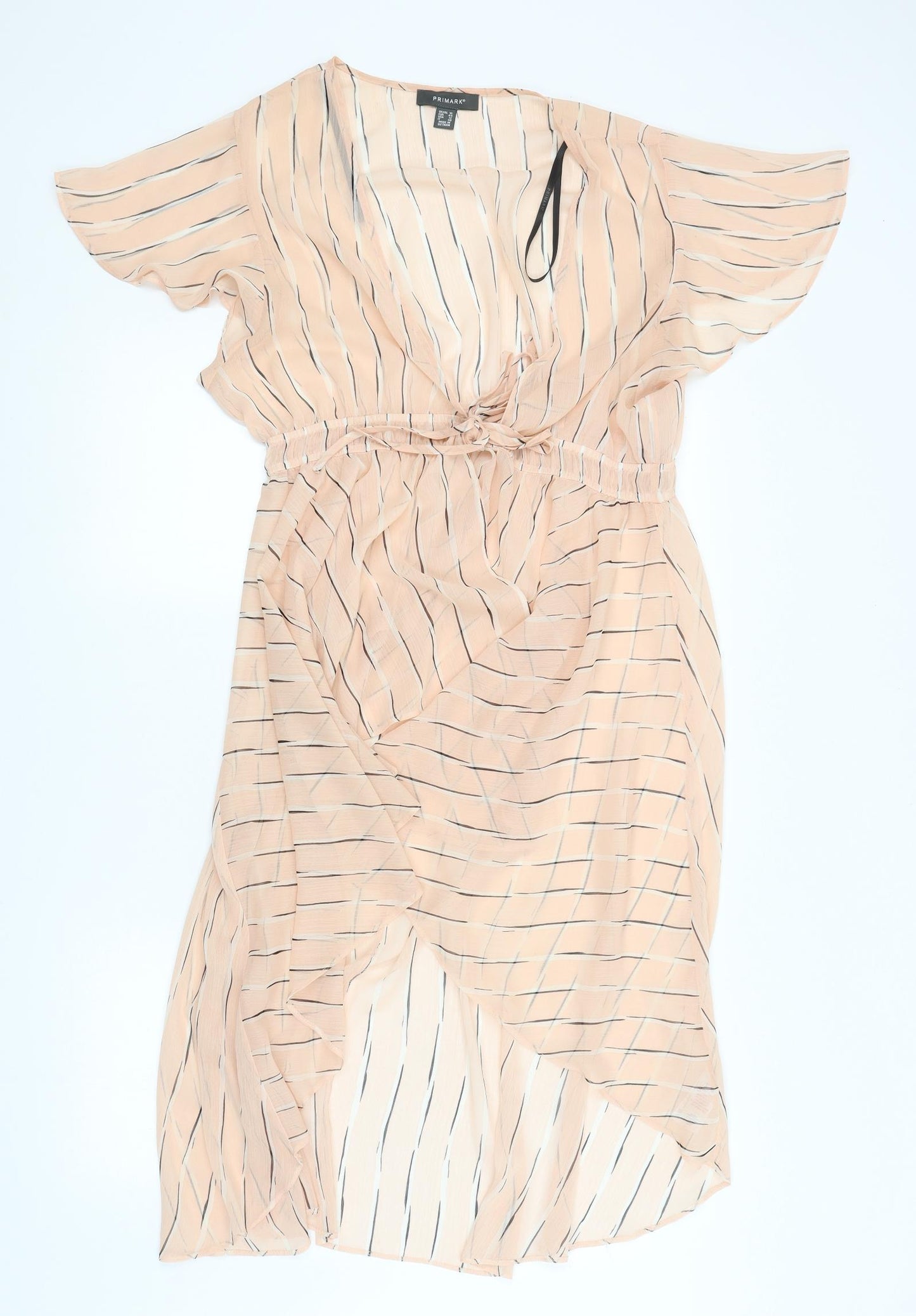 Primark Womens Pink Striped  Wrap Jumper Size 16