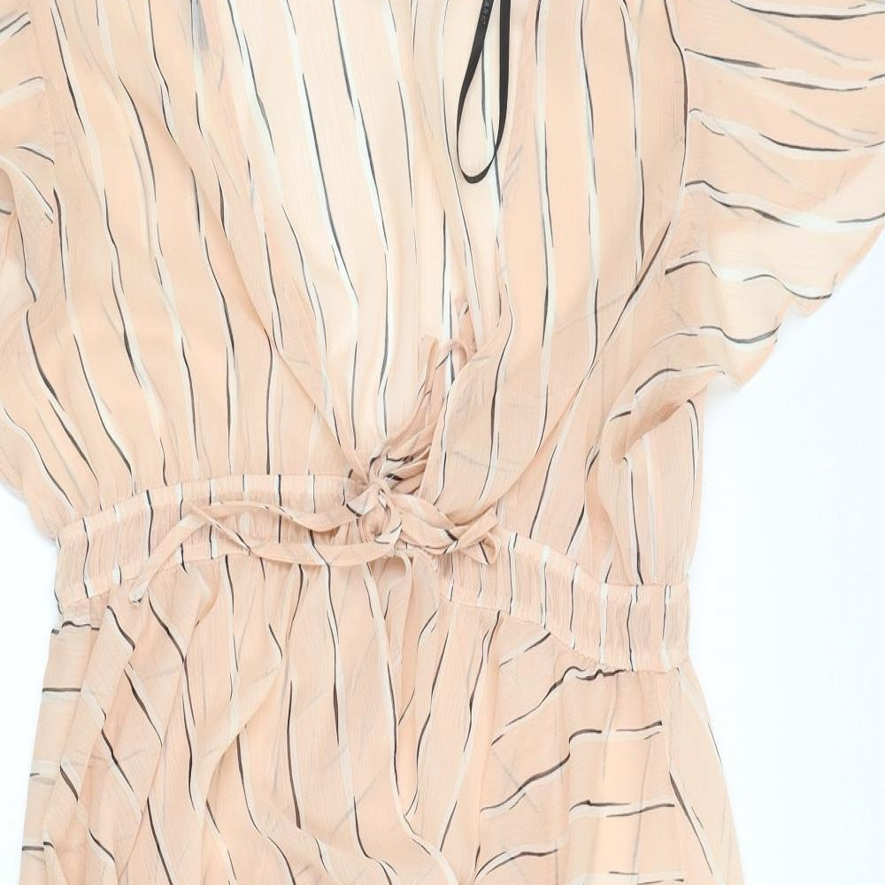 Primark Womens Pink Striped  Wrap Jumper Size 16