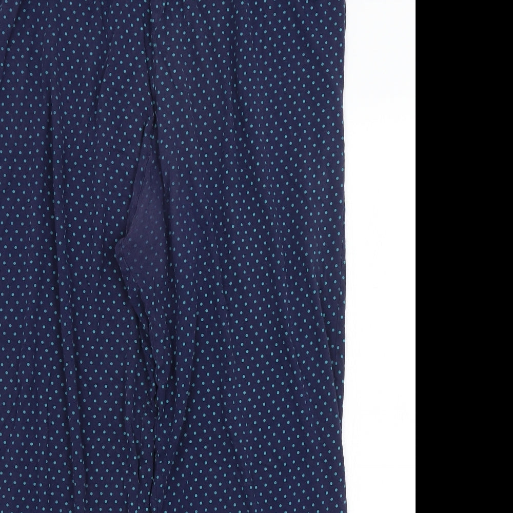 M&S Womens Blue Polka Dot  Capri Pyjama Pants Size 16