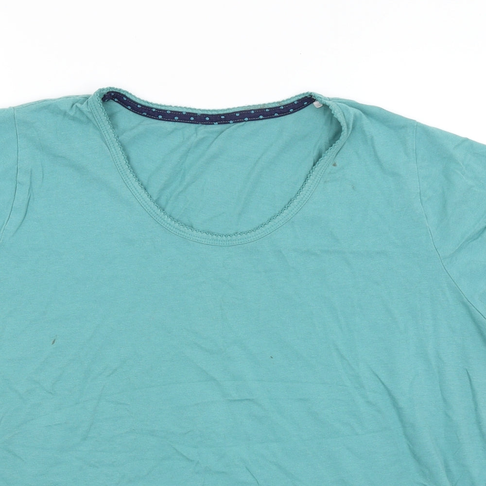 M&S Womens Blue Solid  Top Pyjama Top Size 16