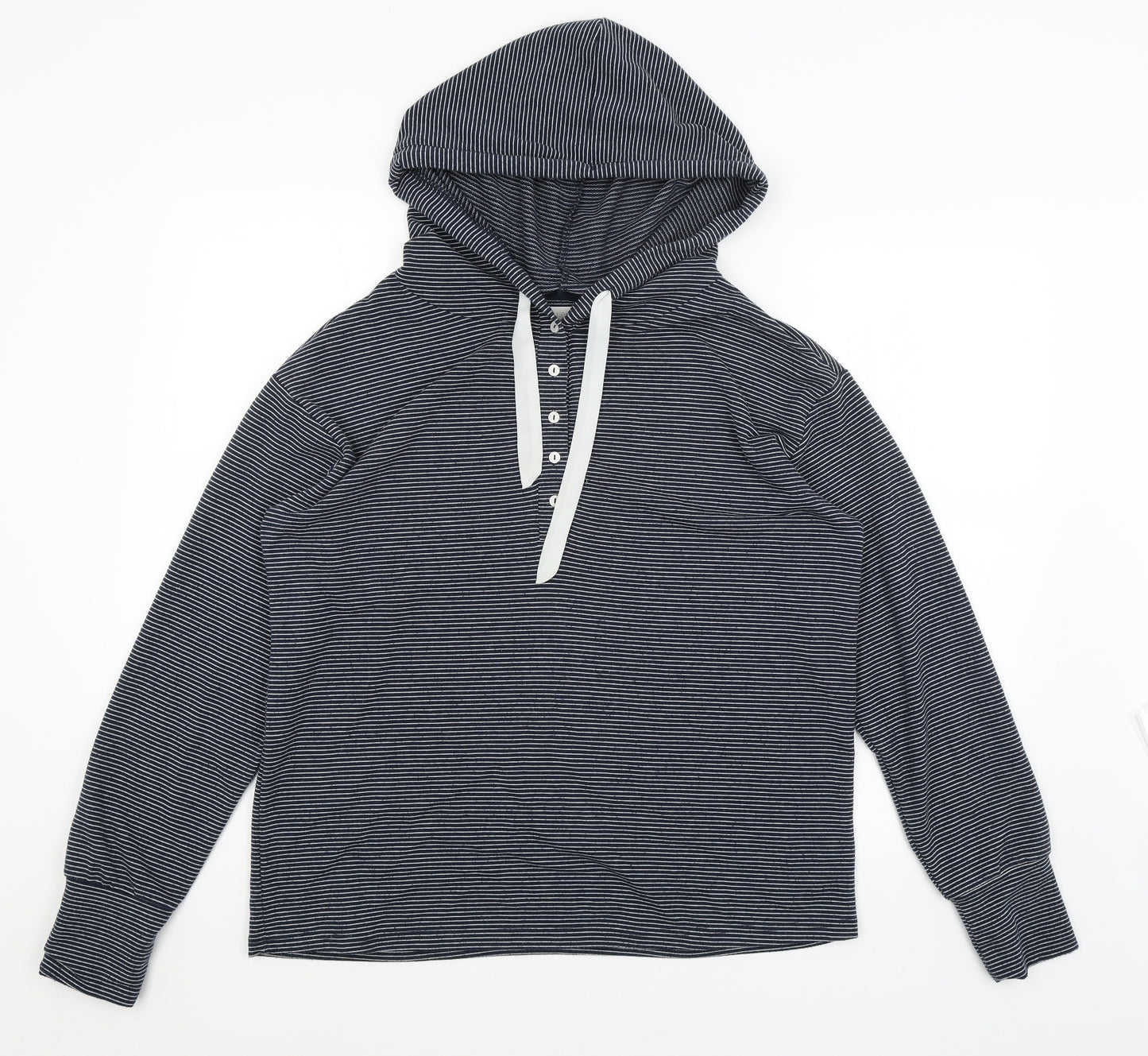 NEXT Womens Blue Striped  Pullover Hoodie Size 12