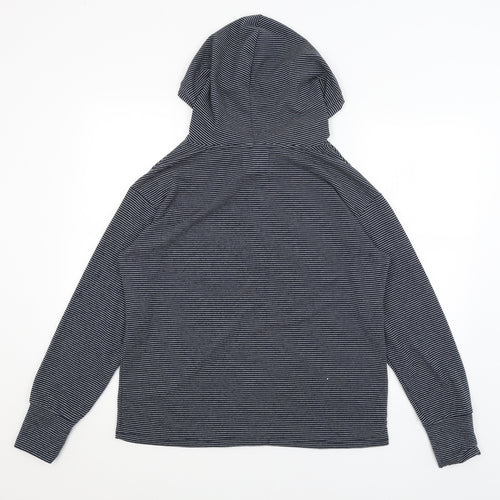 NEXT Womens Blue Striped  Pullover Hoodie Size 12