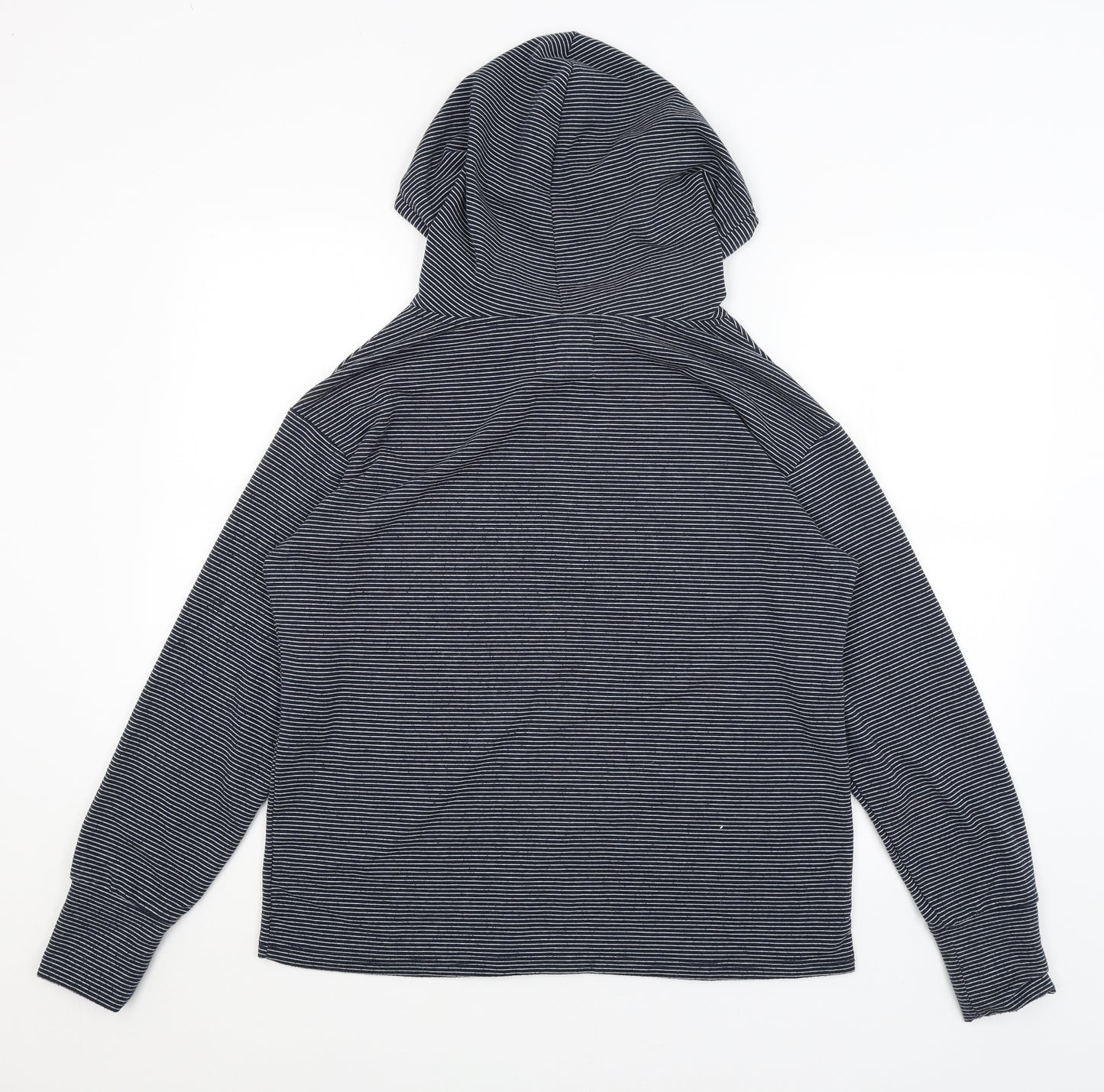 NEXT Womens Blue Striped  Pullover Hoodie Size 12