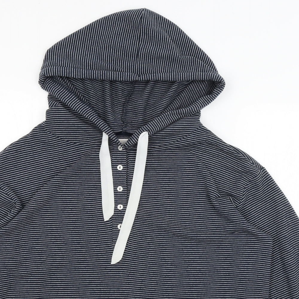 NEXT Womens Blue Striped  Pullover Hoodie Size 12