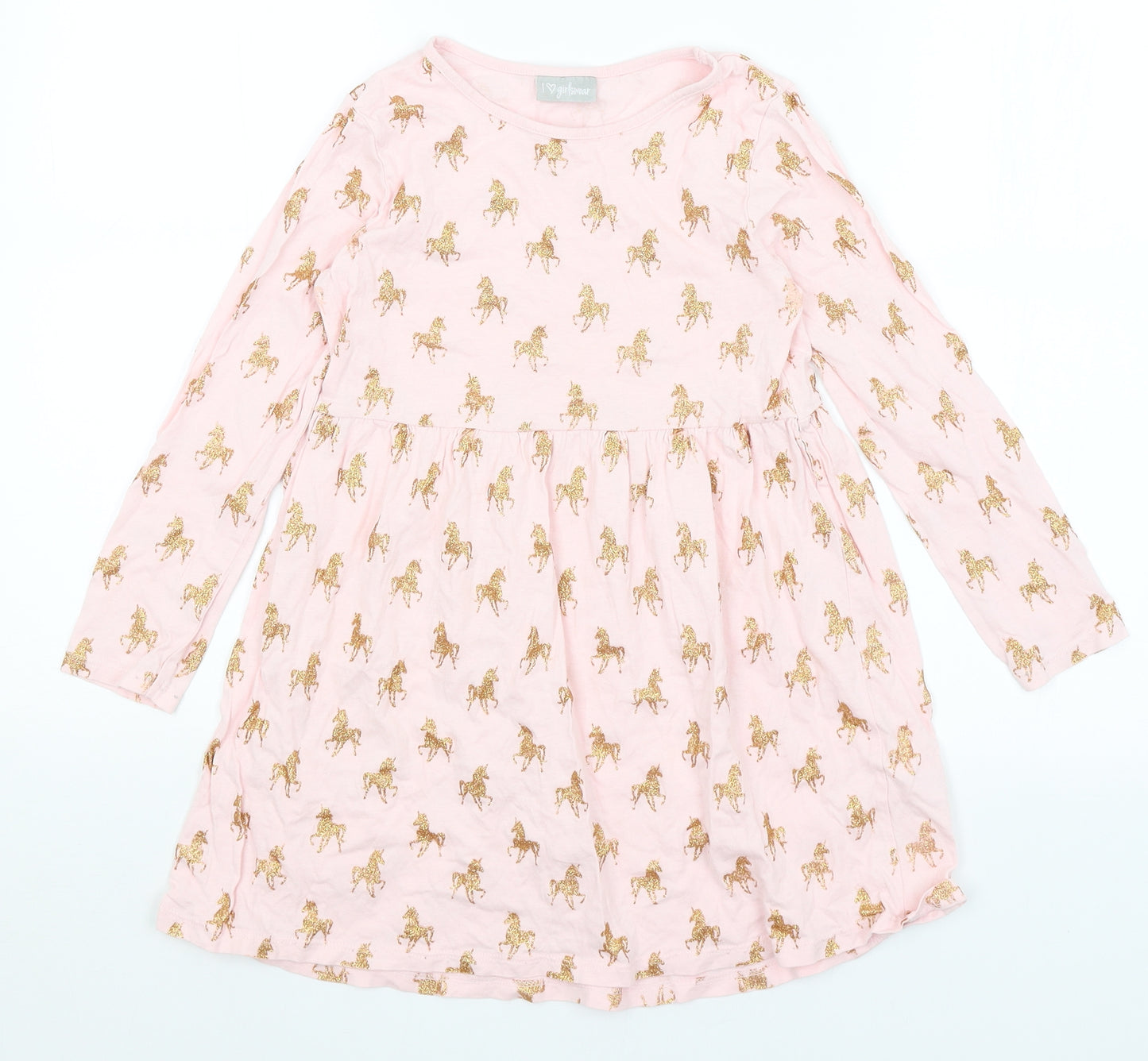 Matalan Girls Pink   Fit & Flare  Size 8 Years  - Unnicorns