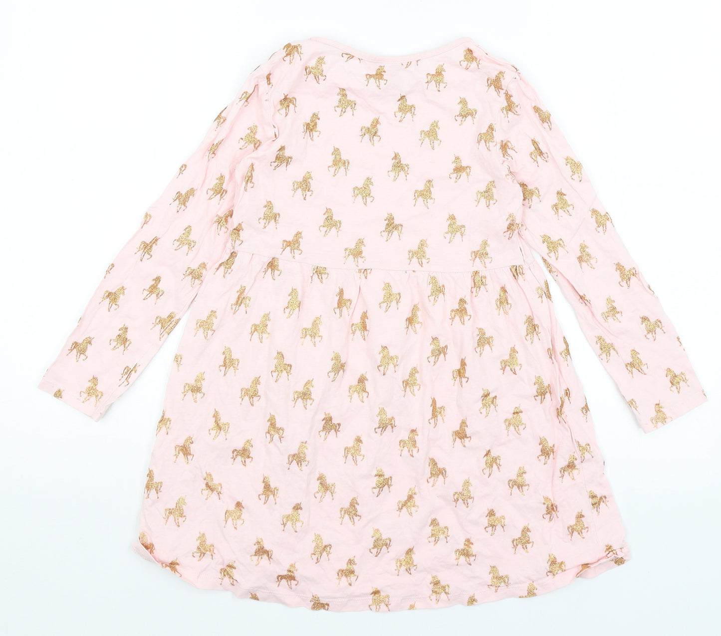 Matalan Girls Pink   Fit & Flare  Size 8 Years  - Unnicorns