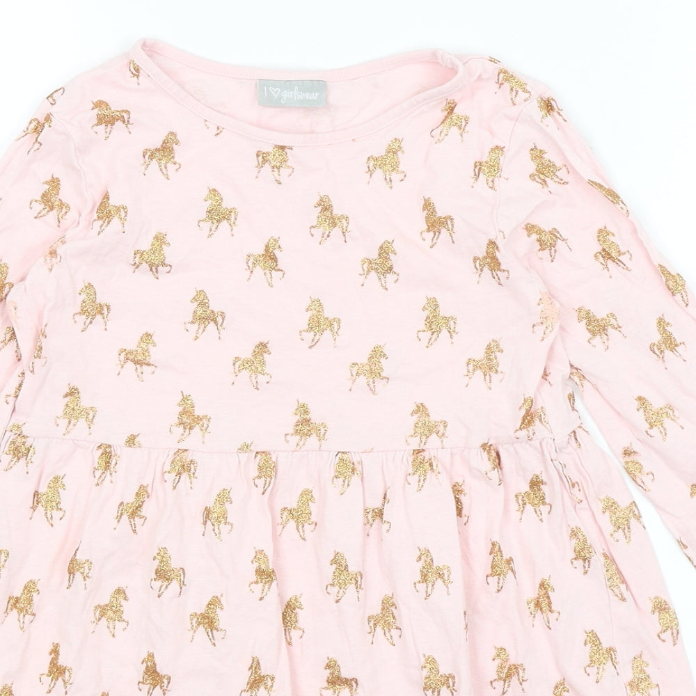 Matalan Girls Pink   Fit & Flare  Size 8 Years  - Unnicorns