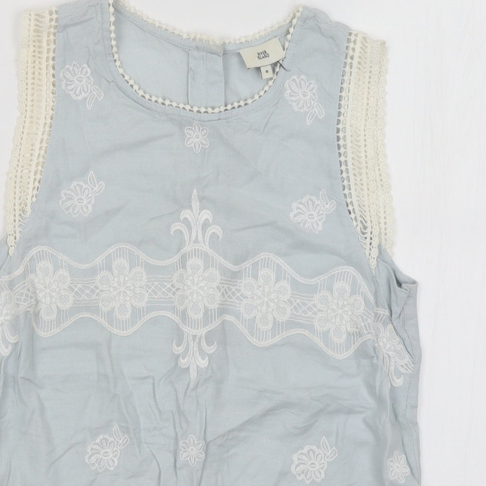 River Island Womens Blue   Basic Tank Size 8