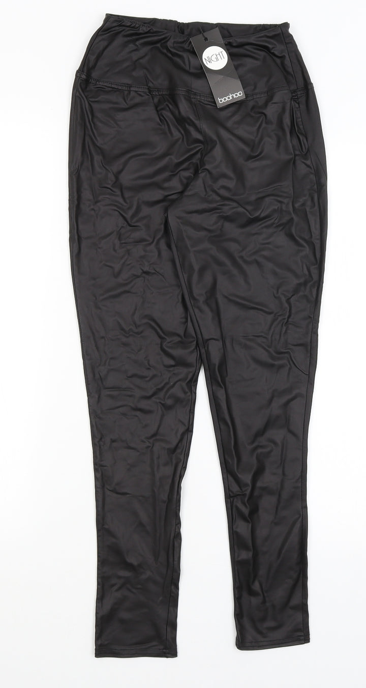 Boohoo Womens Black Trousers Size 10 L26 in