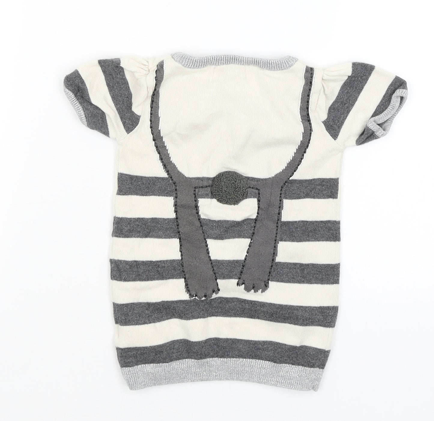 NEXT Baby Grey Striped  Pullover Jumper Size 3-6 Months  - Panda