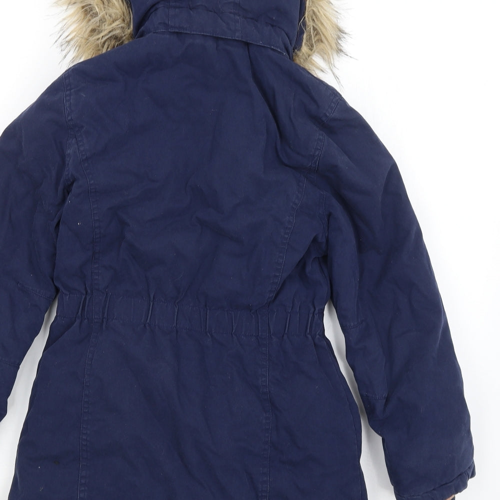 John Lewis Girls Blue   Parka Coat Size 9 Years