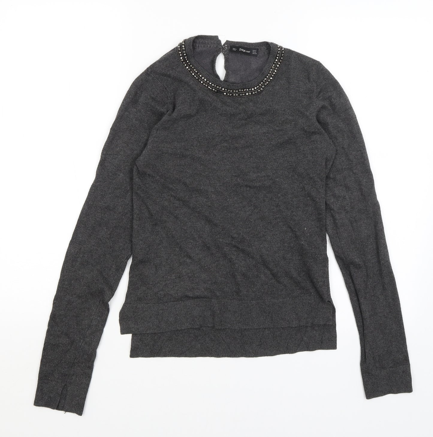 Zara Womens Grey   Pullover Jumper Size M