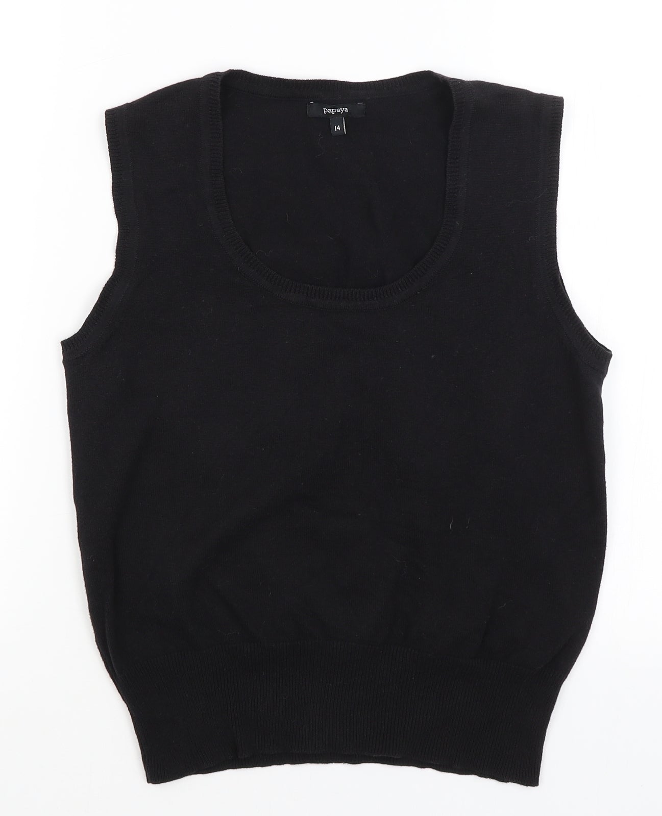 Papaya Womens Black   Vest Jumper Size 14
