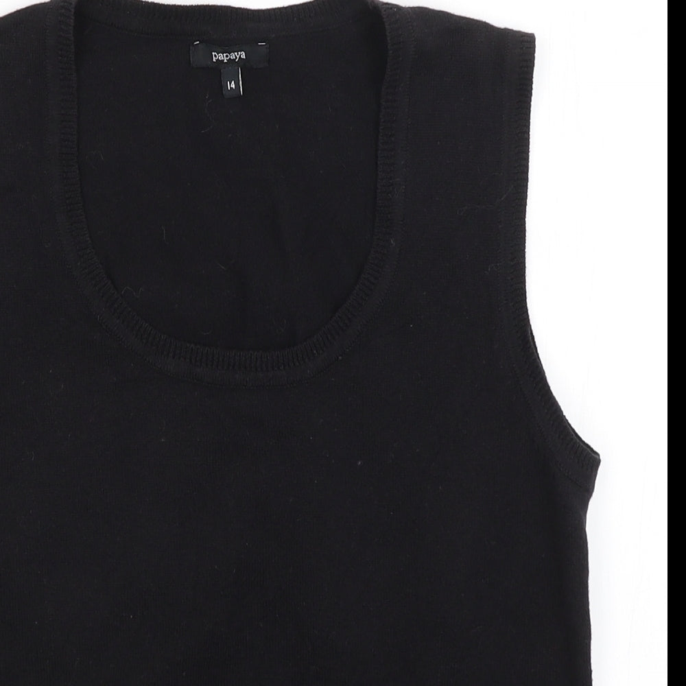 Papaya Womens Black   Vest Jumper Size 14