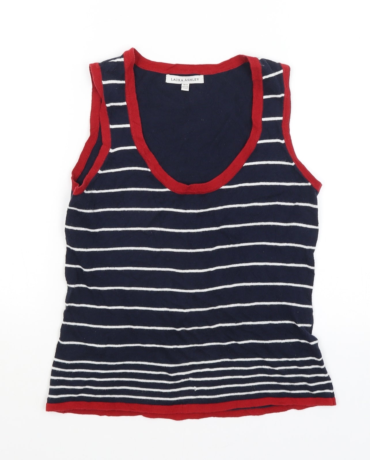 Laura Ashley Womens Blue Striped  Vest Jumper Size 10