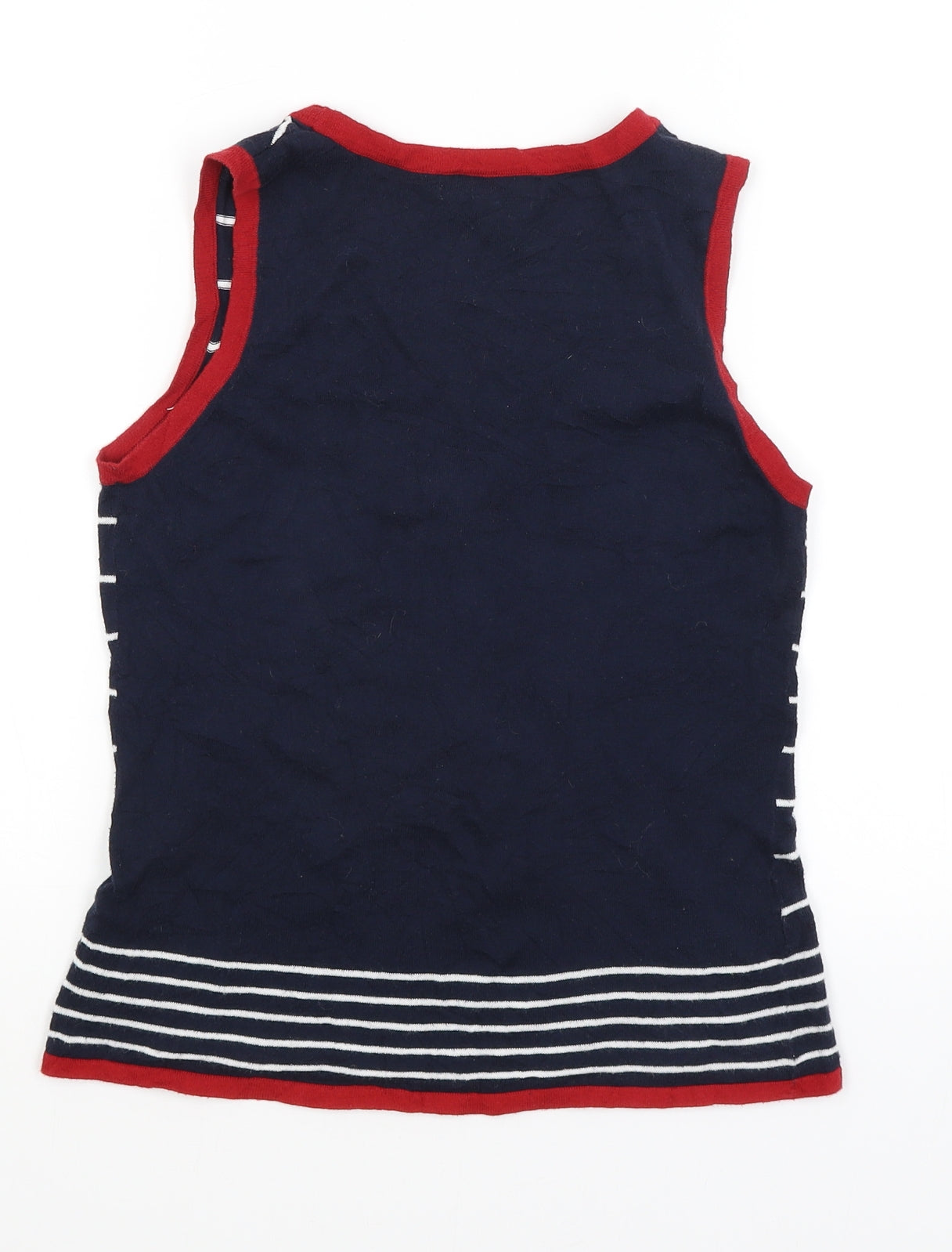 Laura Ashley Womens Blue Striped  Vest Jumper Size 10