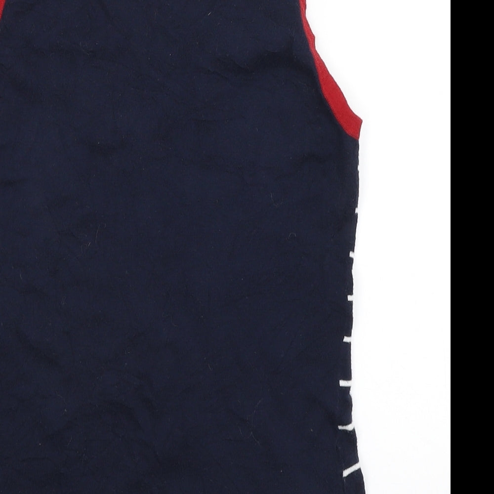 Laura Ashley Womens Blue Striped  Vest Jumper Size 10