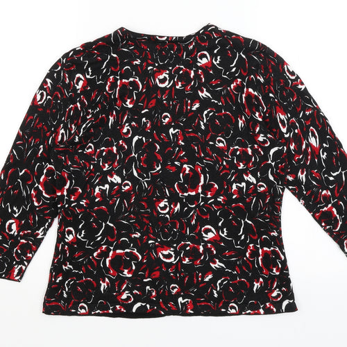 Precis Womens Black Floral  Cardigan Jumper Size M
