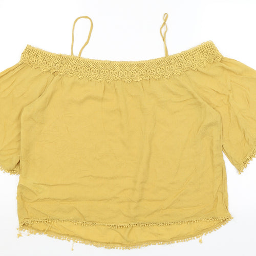 New Look Womens Yellow   Basic Blouse Size 14