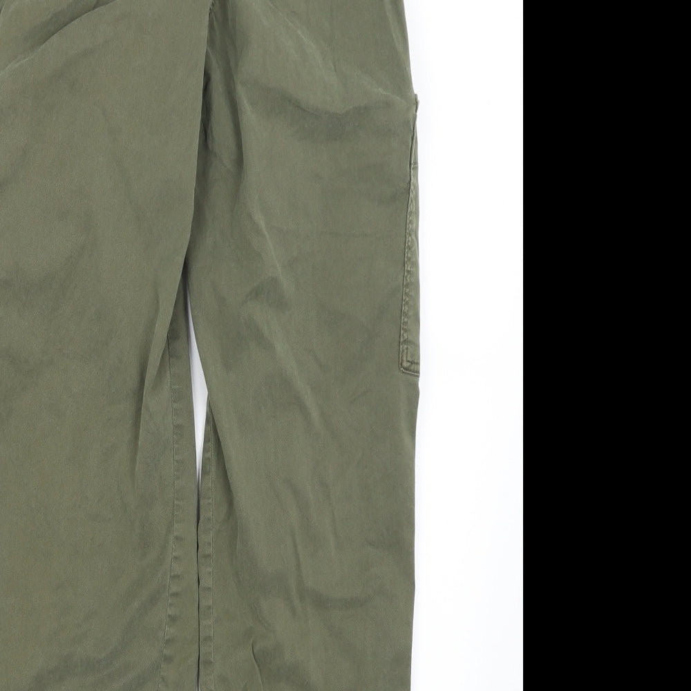 M&S Womens Green   Cropped Trousers Size 8 L22 in