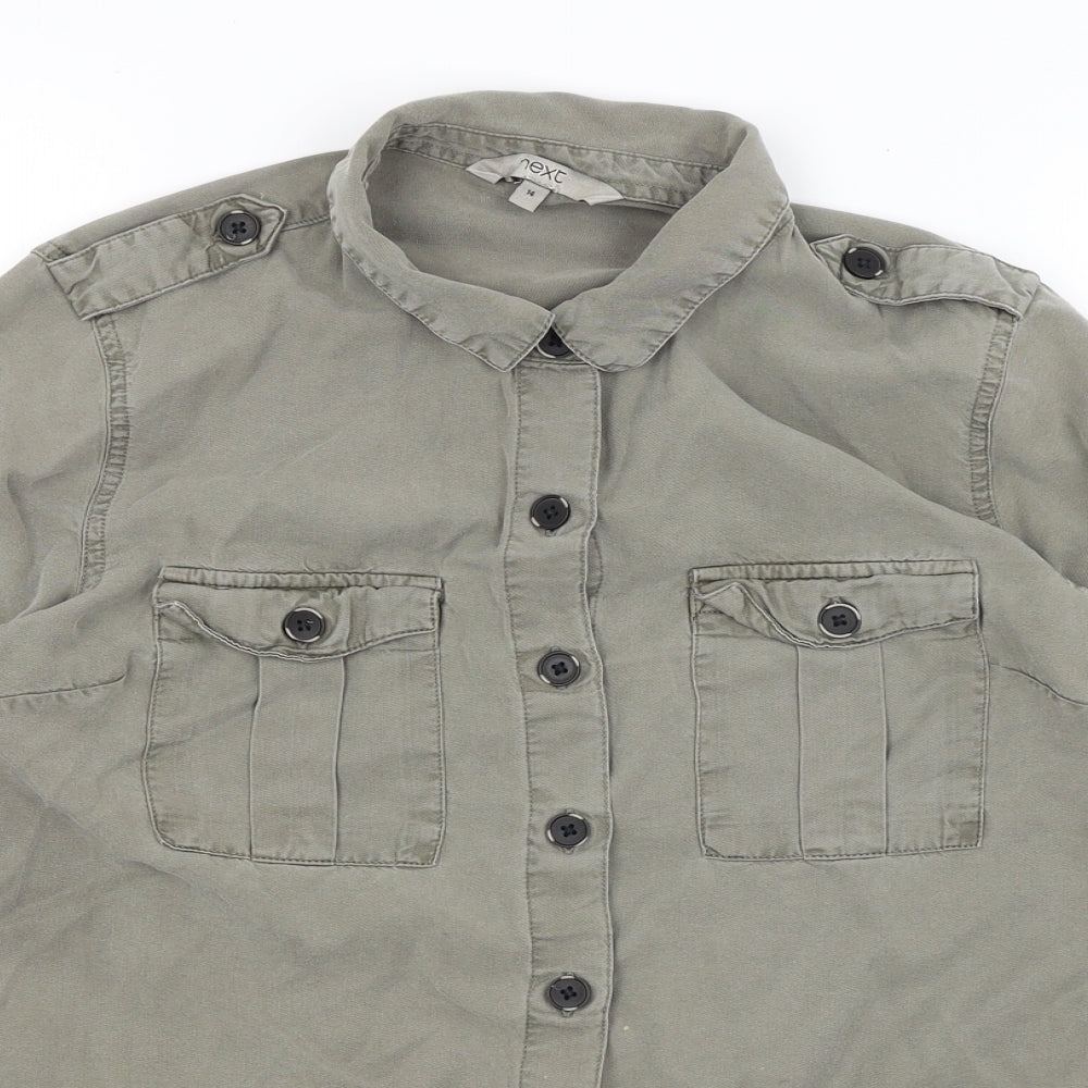 NEXT Womens Green   Basic Button-Up Size 14