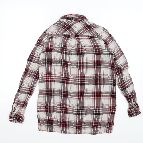 New Look Womens Red Plaid  Basic Button-Up Size 12