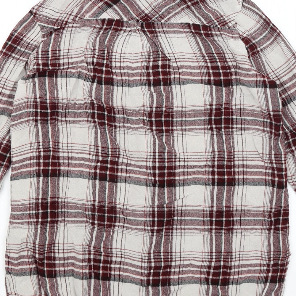 New Look Womens Red Plaid  Basic Button-Up Size 12