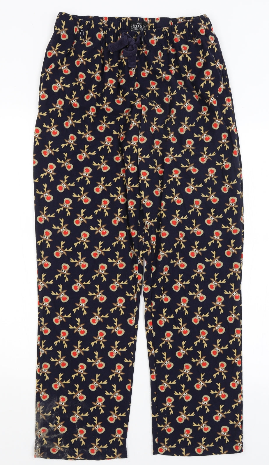 NEXT Mens Blue Solid   Pyjama Pants Size M  - Reindeer