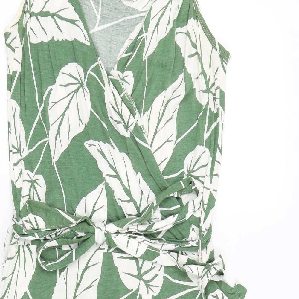 VILA Womens Green Floral  Fit & Flare  Size M