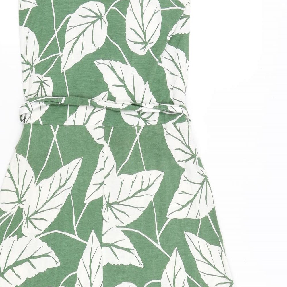 VILA Womens Green Floral  Fit & Flare  Size M