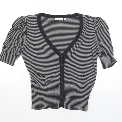 New Look Womens Grey Striped  Pullover Jumper Size 12