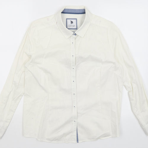 DASH Mens White    Button-Up Size S
