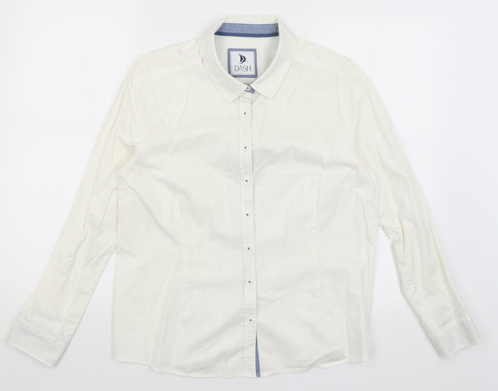 DASH Mens White    Button-Up Size S