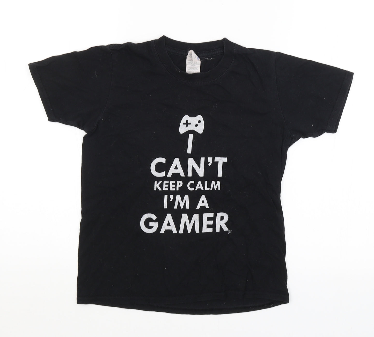 Gildan Boys Black   Basic T-Shirt Size 10-11 Years  - Gamer