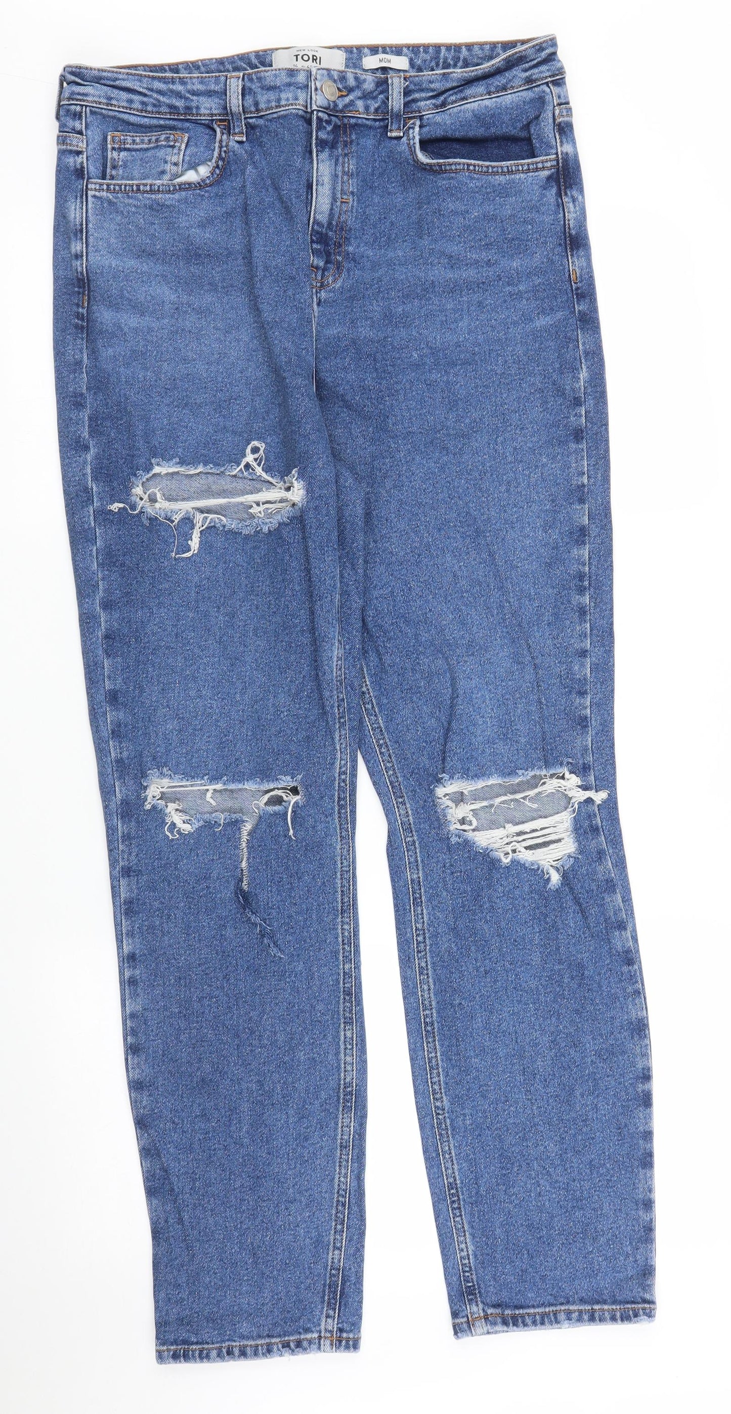 New Look Womens Blue  Denim Mom Jeans Size 10 L29 in