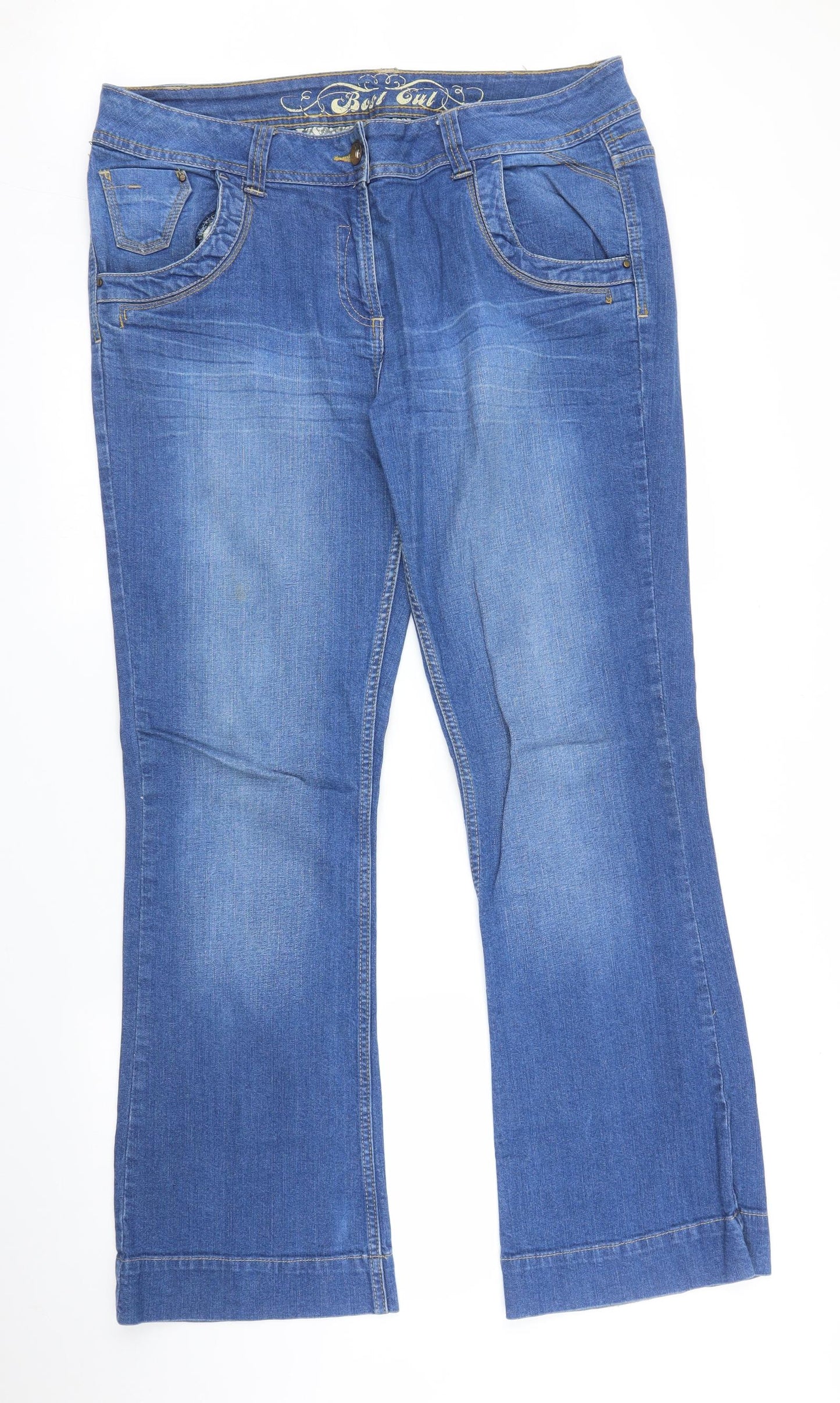 George Womens Blue  Denim Bootcut Jeans Size 16 L32 in