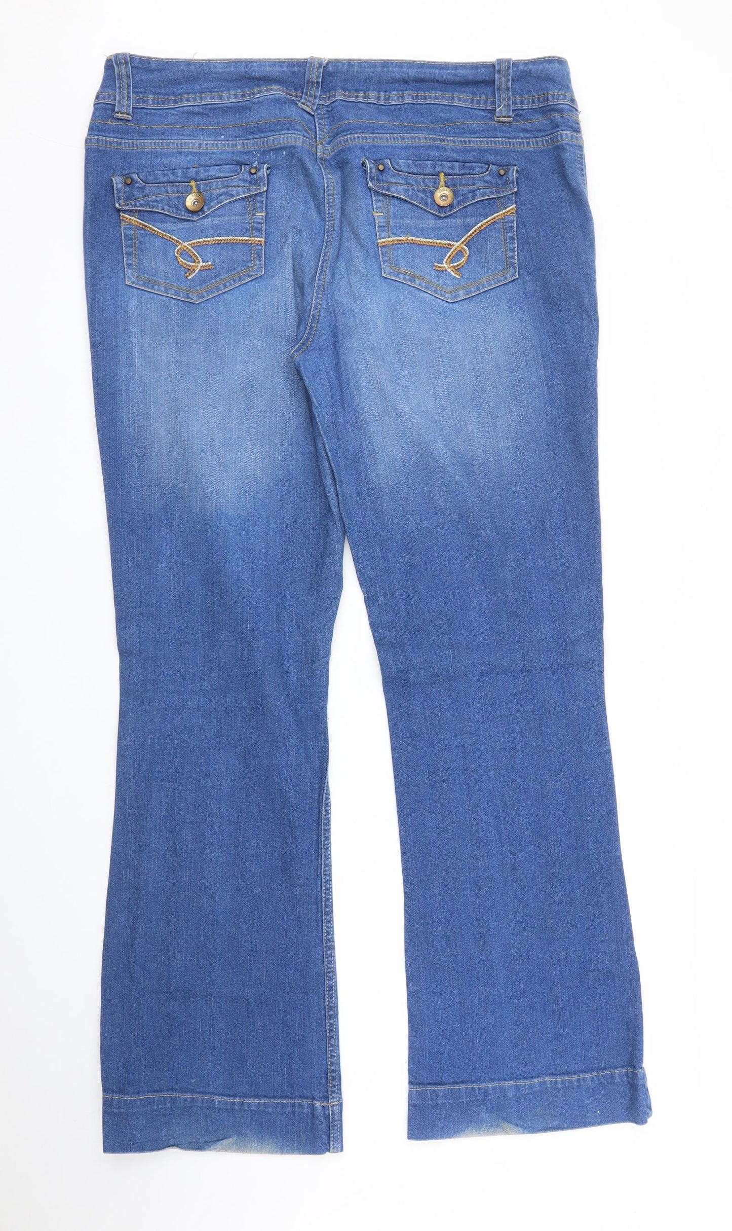 George Womens Blue  Denim Bootcut Jeans Size 16 L32 in