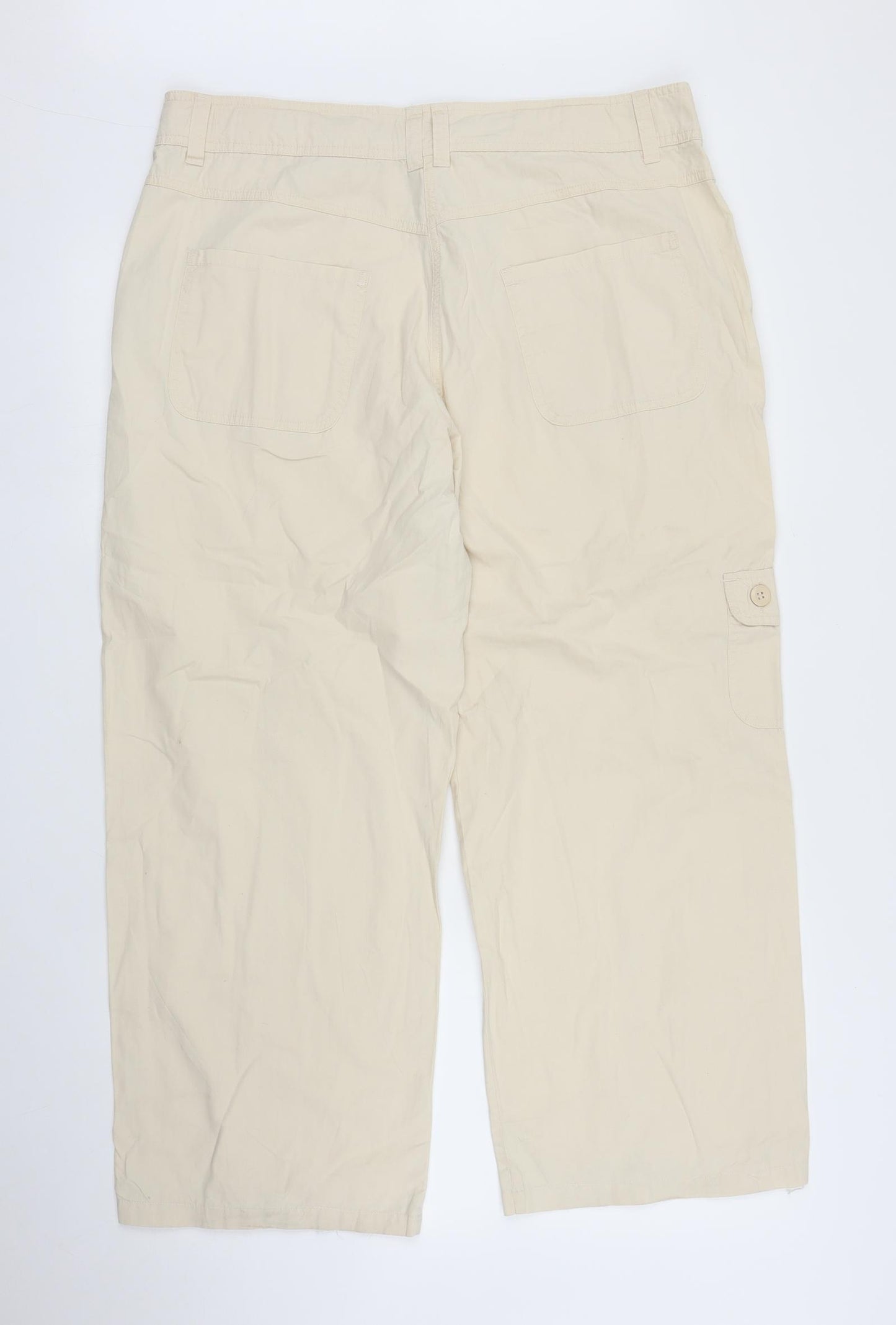 BM Womens Beige   Capri Trousers Size 16 L26 in