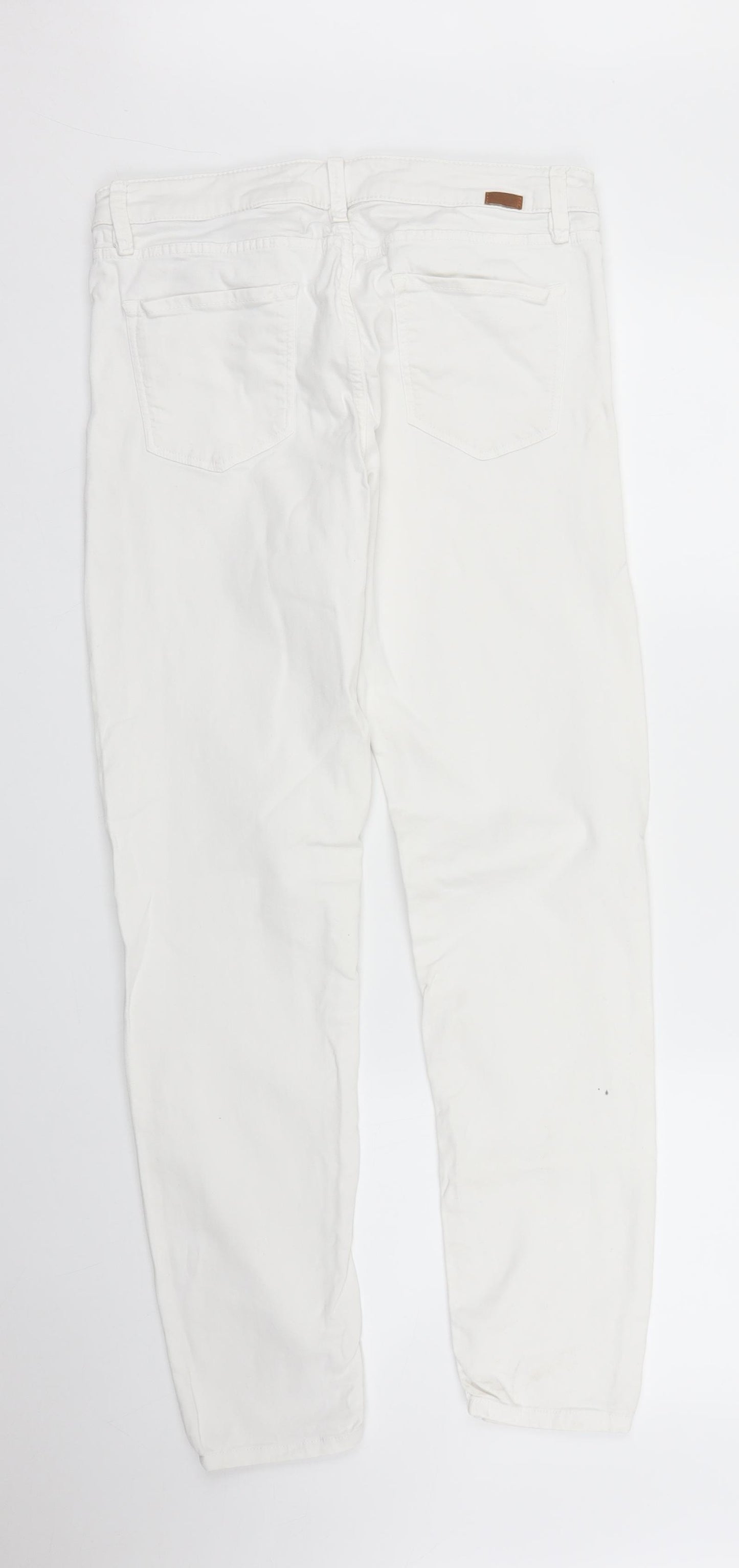Massimo Dutti Womens White  Denim Skinny Jeans Size 14 L29 in