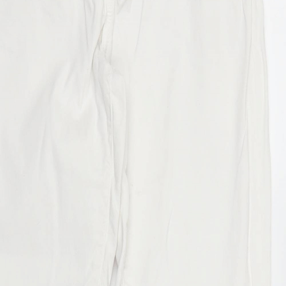 Massimo Dutti Womens White  Denim Skinny Jeans Size 14 L29 in